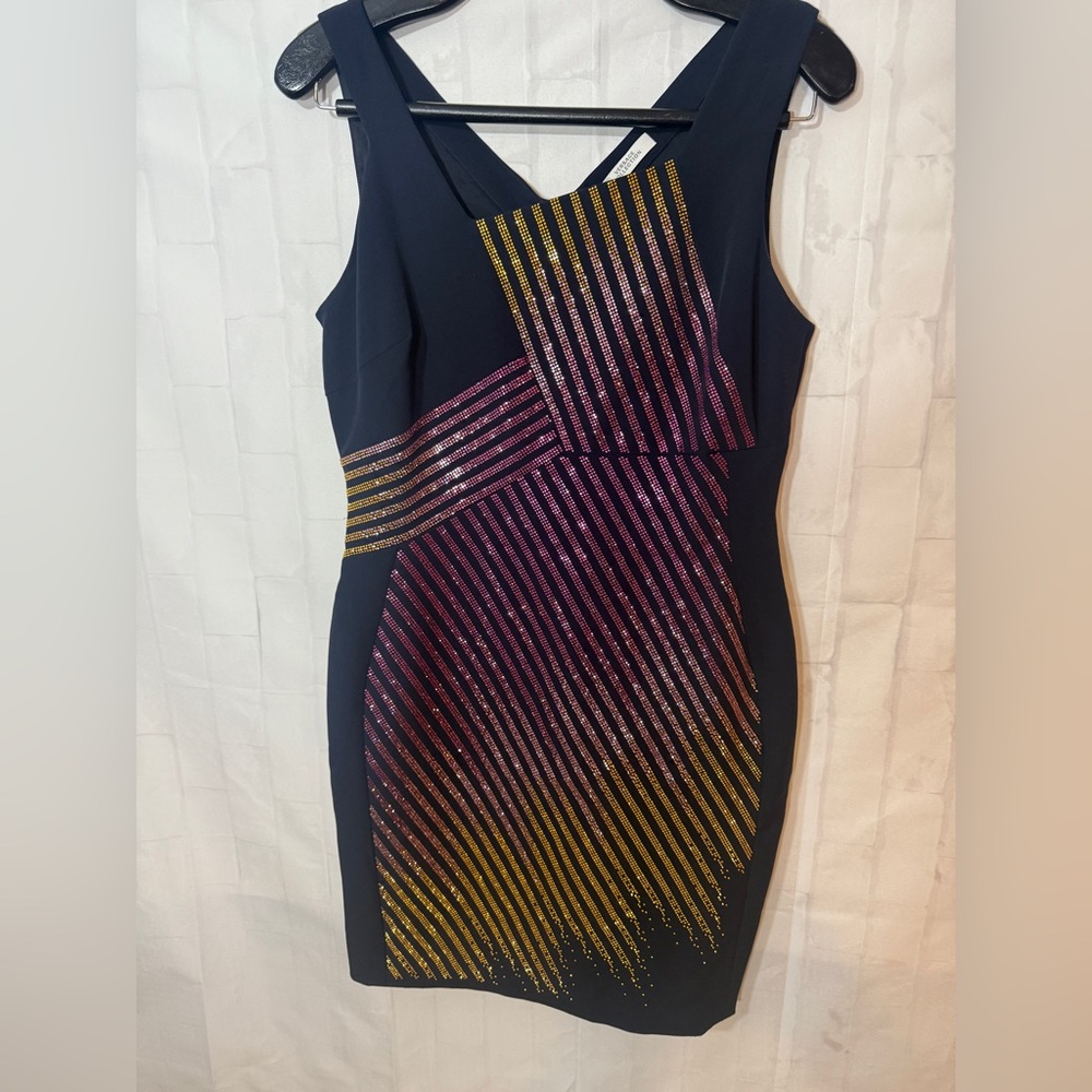 VERSACE COLLECTION Embellished front sheath dress